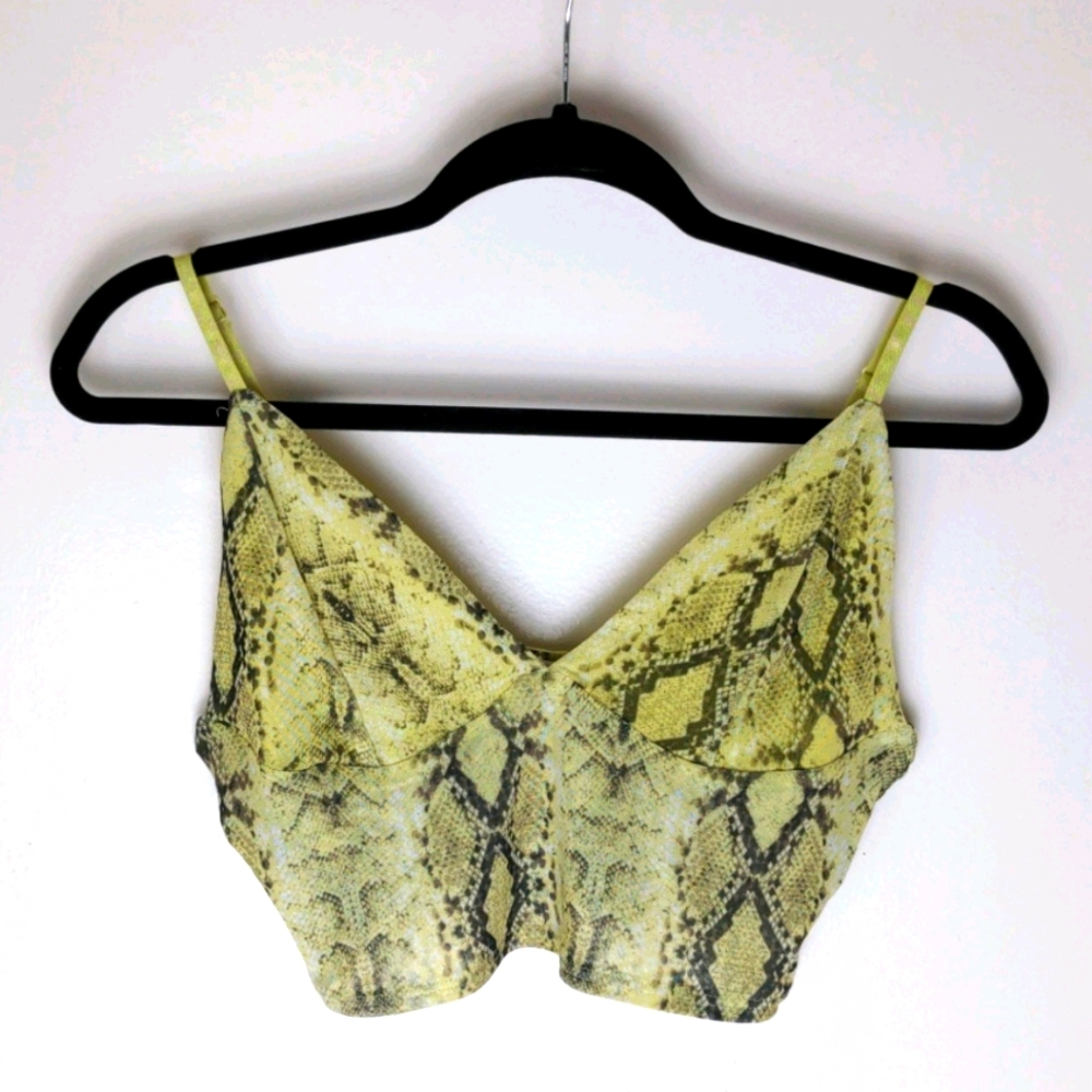 Green Snake print/Snakeskin crop-top